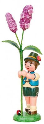 Hubrig Volkskunst Blumenkind Junge mit Flieder, Höhe: 11 cm