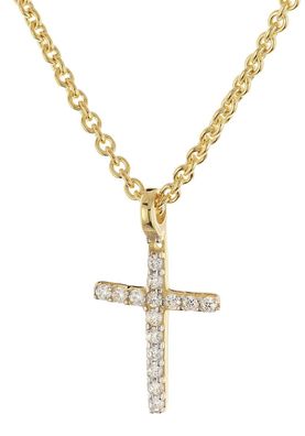 GLIZZ Schmuck Halskette Mit Kleinem Kreuz 333 Gold Zirkonia-Collier GL8357