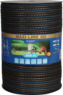 Lacme Weidezaunband, MAXI LINE 40 , Braun, 200m, 0,06 Ohm/m - 637400
