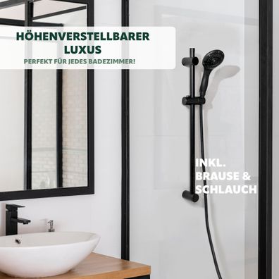 bremermann Brausestangenset, inkl. Brause, Edelstahl Brauseschlauch 1,75 m