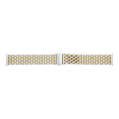 JuwelmaLux Uhrenband Bicolor, gemustert, PVD Beschichtet JL30-10-5079