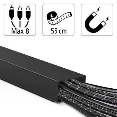 Hama Metall Kabelkanal 0,55m Kabelleiste Leitungskanal Kabel Kanal Wand Boden TV