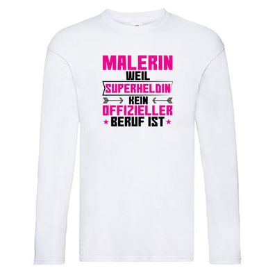 Superheldin Malerin | Malerinnen Long Sleeve Weiß