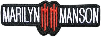 Marilyn Manson Patch - Gothic Bügelbild 13,3 × 5 cm