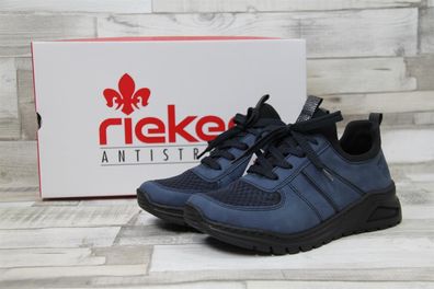 Rieker Damen Schnürschuh dunkelblau, extra weit