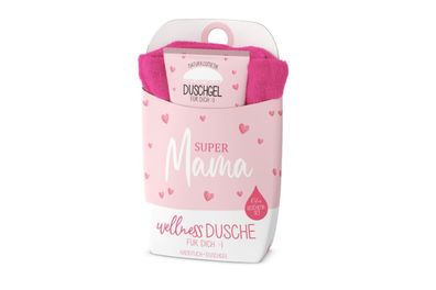 la Vida Wellness-Dusche Geschenkset Duschgel+Baumwoll-Handtuch für Mama + Papa (Super