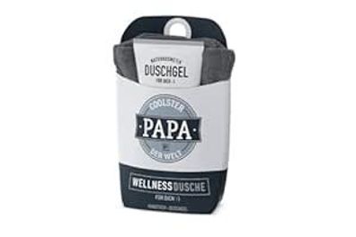 Wellness-Dusche Geschenkset Duschgel+Baumwoll-Handtuch für Mama + Papa (Coolster Papa
