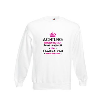 Seine Majestät Kamerafrau | Kamera Sweatshirt Weiß