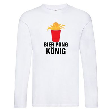 Bier Pong König | Party | Bierliebhaber | Spiele Long Sleeve Weiß