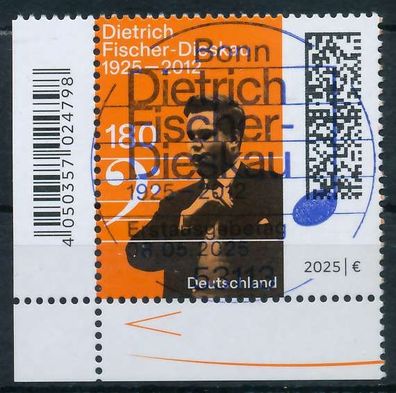 BRD BUND 2025 Nr 3908 ESST zentrisch gestempelt ECKE-ULI X999BAA
