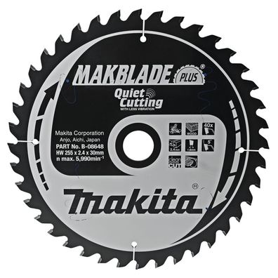 Makita Kreissägeblatt, Makblade PLUS 255 x 30 mm • 40 Zähne