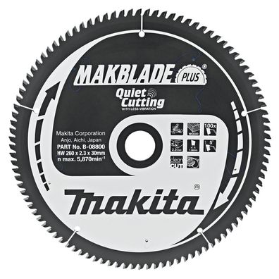 Makita Kreissägeblatt, Makblade PLUS 260 x 30 mm • 100 Zähne