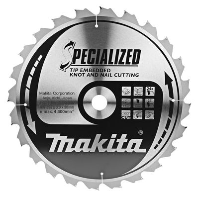 Makita Kreissägeblatt, Eingebettete Schneide 355 x 30 mm • 24 Zähne