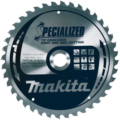 Makita Kreissägeblatt, Eingebettete Schneide 270 x 30 mm • 40 Zähne