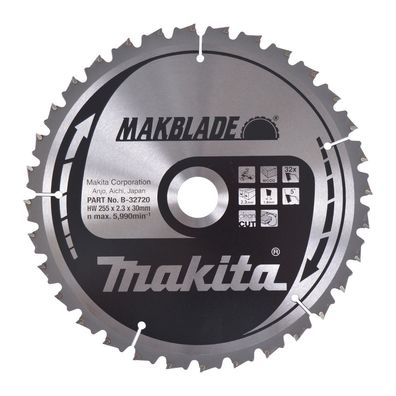 Makita Lame de scie circulaire HM, Makblade, TCT TCT - 255 x 30 mm - 32 dents - Bois