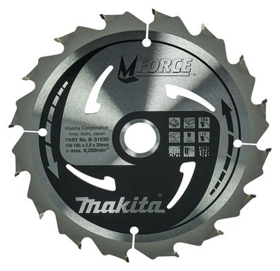 Makita M-FORCE Sägeb. 165x20x16Z 165 x 20 mm • 16 Zähne • 1,2 mm • Holz