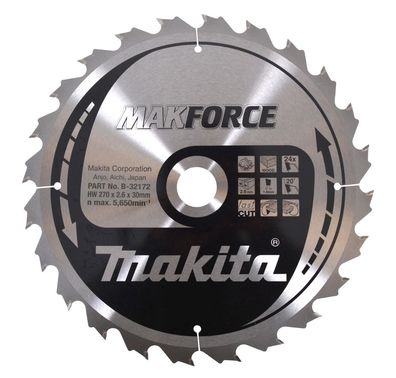 Makita Kreissägeblatt Makforce TCT T.C.T. • 270 x 30 mm • 24 Zähne • Holz