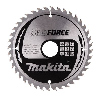 Makita Sägeblatt, Makforce TCT T.C.T. • 165 x 30 mm • 40 Zähne • 2,4 mm • Holz