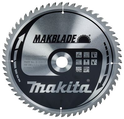 Makita Kreissägeblatt, Makblade 305 x 30 mm • 60 Zähne • Holz