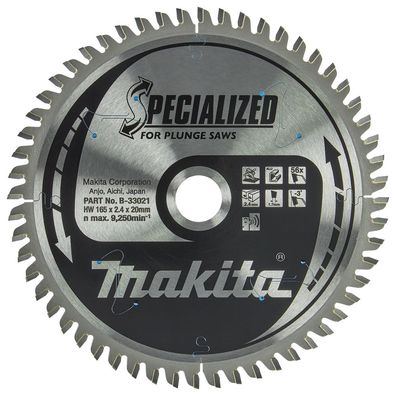 Makita Kreissägeblatt Specialized TCT T.C.T • 165 x 20 mm • 56 Zähne • Aluminium
