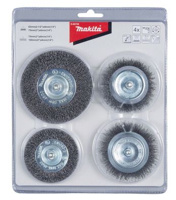Makita Rundbürsten-Set 4-tlg. Stahl Rundbürsten-Set • 4-teilig • Stahl