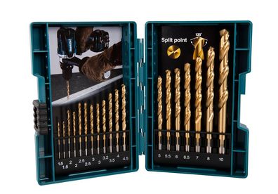 Makita 19-tlg. HSS-TIN Bohrerset TIN • Metall • 19 teilig