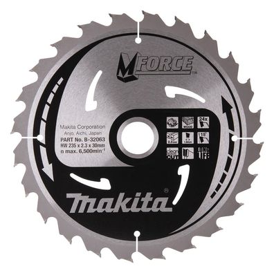 Makita HM-Kreissägeblatt M-Force TCT T.C.T. • 235 x 30 mm • 24 Zähne • Holz