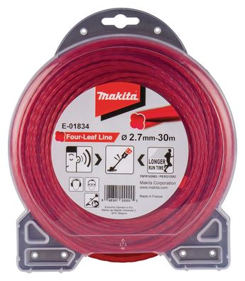 Fil de coupe Makita, peu bruyant (section en trèfle) 2,7 mm - 30 m - rouge