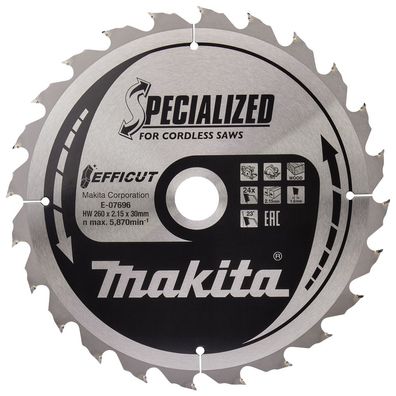 Makita Efficut Lame de scie circulaire 260 x 30 mm - 24 dents