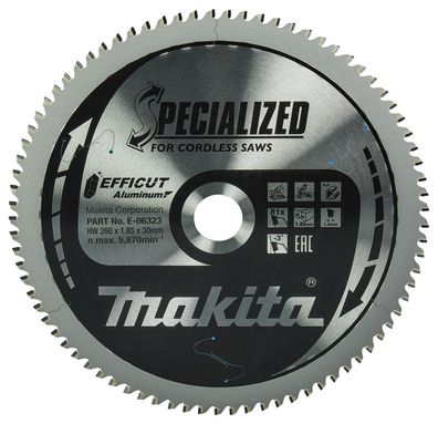 Makita Efficut Sägeblätter für Aluminium 260 x 30 mm • 81 Zähne