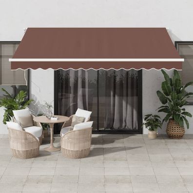 vidaXL Markise Manuell mit LED Braun 400x350 cm