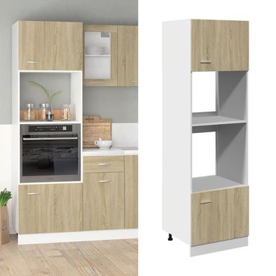 vidaXL Mikrowellenumbauschrank Lyon Sonoma-Eiche 60x57x207 cm Holzwerkstoff