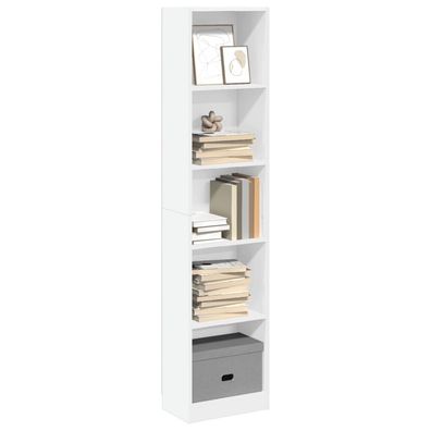 vidaXL Bücherregal Weiß 40x24x176 cm Holzwerkstoff