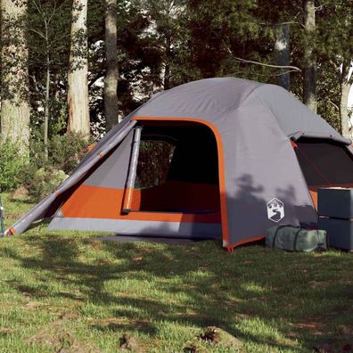 vidaXL Kuppel-Campingzelt 4 Personen Grau Wasserdicht