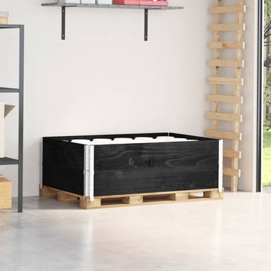 vidaXL Paletten-Aufsatzrahmen 2 Stk. Schwarz 120x180 cm Massivholz