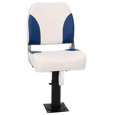 vidaXL 2-tlg. Bootssitz-Set Klappbar Blau und Weiß 41x36x48 cm