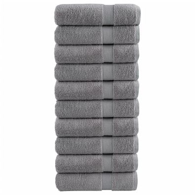 vidaXL Premium-Duschtücher SOLUND 10 Stk. Grau 70x140 cm 600 g/m²