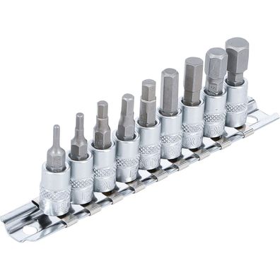 Bit-Einsätze, Innensechskant, Zollgrößen, Antrieb (1/4"), Bits Bit Nüsse, 9-tlg