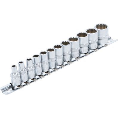 Steckschlüssel-Einsatz-Satz Zwölfkant ZOLL Vielzahn Nuss Antrieb (1/4"), 12-tlg