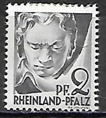 Französische Zone - Rheinland-Pfalz postfrisch Michel-Nummer 1 mit Falz