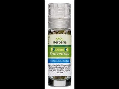 Herbaria 6x Kräuter Brotzeitsalz bio Mini-Mühle 13g