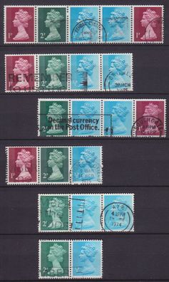 England GREAT Britain [Zdr] Lot ( O/used ) [09] Machin se-tenant 5x..2x