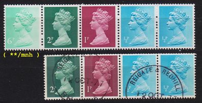 England GREAT Britain [Zdr] Lot ( O/used ) [11] Machin se-tenant 5x..2x