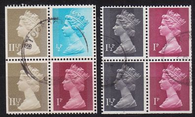 England GREAT Britain [Zdr] Lot ( O/used ) [17] Machin se-tenant div. 4er