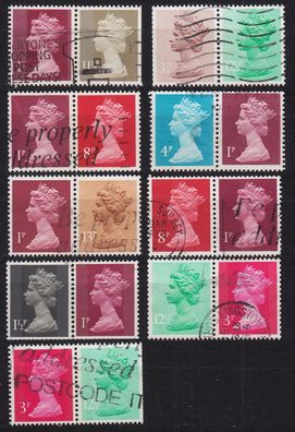 England GREAT Britain [Zdr] Lot ( O/used ) [19] Machin se-tenant div. 2er