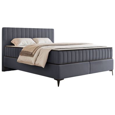 Selsey Mufasso - Boxbett 180x200 mit Bettkasten - wasserabweisender Velours, grau