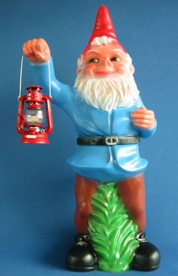 Gartenzwerg mit Lampe Figur XXL-Zwerg stehend H 100 cm großer Deko Zwerg Gartenfigur
