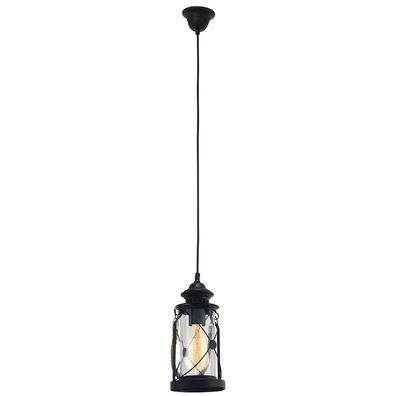 EGLO Pendelleuchte "BRADFORD" Stahl schwarz Glas 14x110cm E27 49213