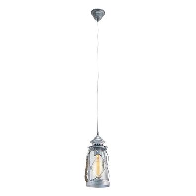 EGLO Pendelleuchte "BRADFORD" Stahl silber-antik, Glas 14x110cm E27 49214