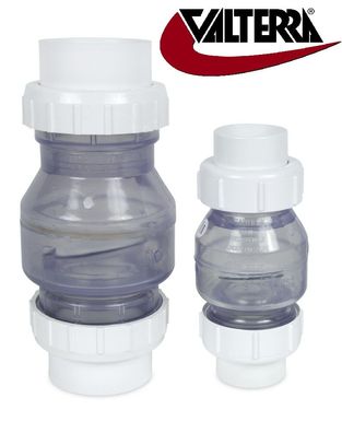 Valterra Rückschlagventil transparent mit Kupplung 3/3 und Feder Ø50 & Ø63mm